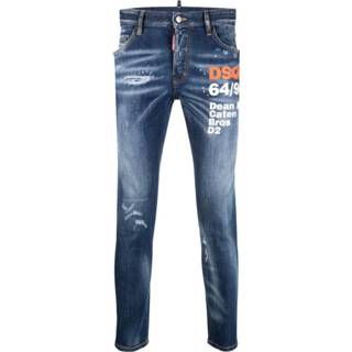 👉 Skinnyjeans blauw mannen Logo-Print Skinny Jeans Dsquared2 , Heren