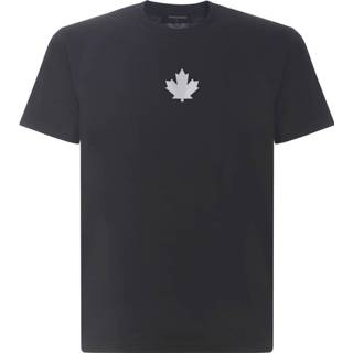 👉 Print T-shirt grijs m mannen Maple-Leaf Logo Dsquared2 , Heren