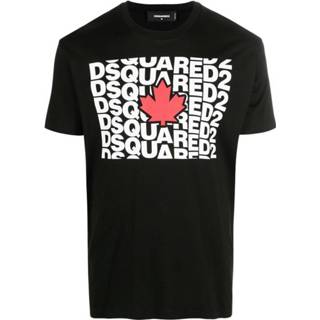 👉 Print T-shirt zwart m mannen Multiple Logo Dsquared2 , Heren