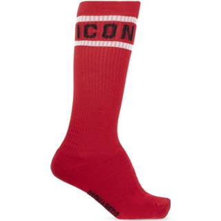 👉 Sock rood mannen Long socks with logo Dsquared2 , Heren