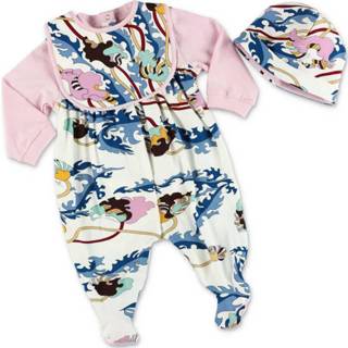 👉 Rompertje roze unisex Three piece set with romper bib and hat Emilio Pucci ,