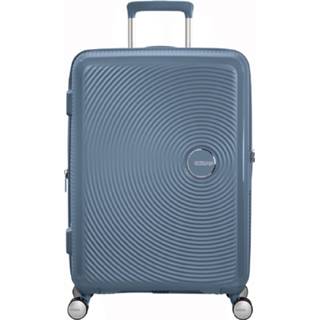 👉 Spinner blauw polypropyleen American Tourister Soundbox 77 Expandable stone blue Harde Koffer 5400520102942