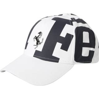 👉 Baseball cap wit onesize mannen Logo print Ferrari , Heren