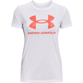 Damesshirt wit l womens vrouwen Under Armour Sportstyle Graphic met korte mouwen / Vermillion 195252670184