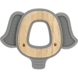 👉 Bijt ring silicone hout jongens grijs Nûby dieren bijtring van en vanaf 3 maanden, olifant 5414959060735