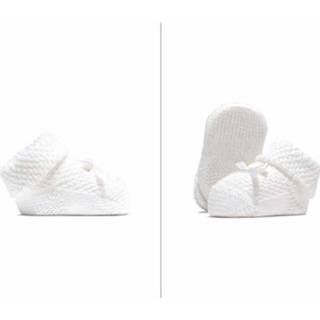 👉 Wit onesize vrouwen Babbucce per neonata con fiocco 2 Gallo , Dames