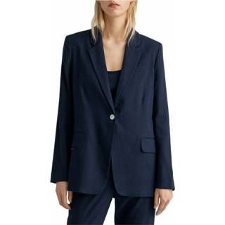 👉 Blazer linnen blauw vrouwen Stretch Linen Straight Gant , Dames