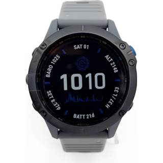 👉 Smartwatch zwart grijs steel rubber onesize mannen Garmin - Uomo 010-02410-11 Fenix 6 47mm Black Bezel Strap , Heren