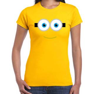 👉 Shirt active vrouwen geel Verkleed / carnaval t-shirt poppetje voor dames - kostuum shirts