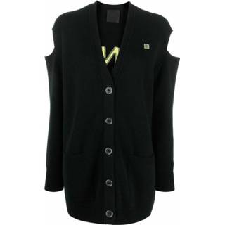 👉 Zwart s vrouwen Logo intarsia long cardi-coat Givenchy , Dames