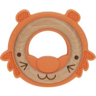👉 Bijt ring hout siliconen jongens oranje Nûby dieren bijtring gemaakt van en vanaf 3 maanden, Tiger 5414959060810