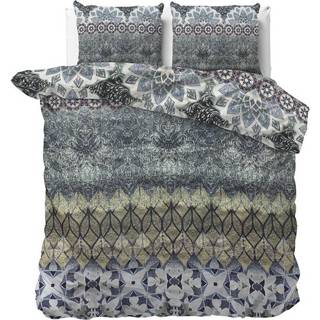 👉 Kussen slop blauw meerkleurig Katoen-Polyester Sleeptime Elegance Nowel - Blue 2-persoons (200 x 220 cm + 2 kussenslopen) 8720105689468
