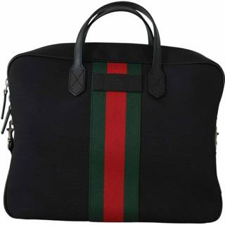 👉 Briefcase zwart canvas nylon onesize mannen Web Slim Gucci , Heren