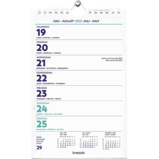 Kalender stuks true mementokalenders Brepols Wire-O Wand-week kalender, 4-talig, 2023 5412303135641