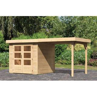 👉 Tuinhuisje Karibu | Tuinhuis Malta 2 met Overkapping 2,4 Onbehandeld 4010090314358