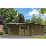 👉 Karibu | Dubbele Carport Eco 2 met Berging Klein | Variant B