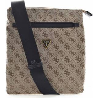 👉 Bruin onesize mannen Sacoche imprimée porte monnaie assorti Guess , Heren 7628067764586