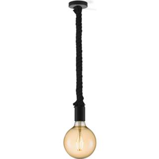 Hanglamp zwart touw Home sweet Leonardo Globe g125 - amber 8718808292412