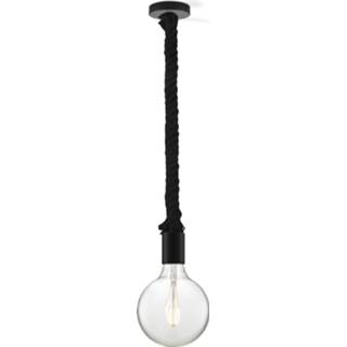 Hanglamp zwart touw Home sweet Leonardo Globe g125 - helder 8718808292429