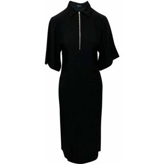 👉 Dress zwart vrouwen Fletcher Zip-Detailed Crepe Midi I Joseph , Dames