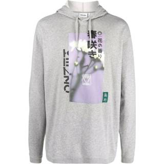 👉 Hoodie grijs XL mannen Floral Logo-Print Kenzo , Heren