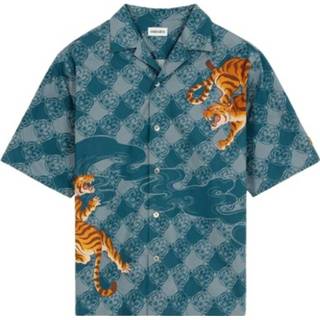 👉 Shirts korte mouw blauw s mannen Zodiac Tiger short sleeve shirt Kenzo , Heren 3612230313057