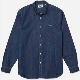👉 Denim shirt m XL blauw mannen Regular Fit Lightweight Organic Cotton Ch7637 QJH Lacoste , Heren