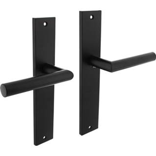 👉 Deurkruk zwart zamac Intersteel Bastian op schild blind - mat 8714186555989