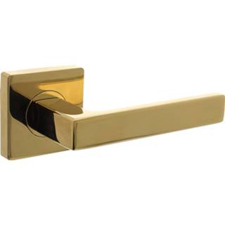 👉 Deurkruk PVD messing zamac Intersteel Hera op vierkant rozet - 8714186557631
