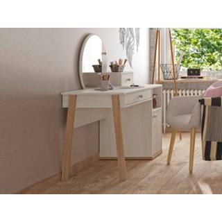 👉 Bureau wit AMIKA 1 lade kastanjehout met spiegel 5400943229967
