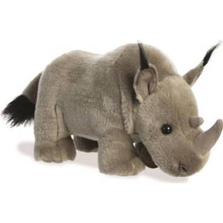 👉 Pluche dier multi stof kinderen dieren knuffels neushoorn van 26 cm