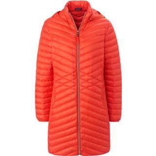 👉 Rood Lange doorgestikte jas capuchon MYBC