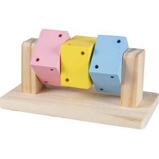 👉 Houten blok hout Duvo+ draaiende blokjes 14X7,5X6,5 CM 5414365377410