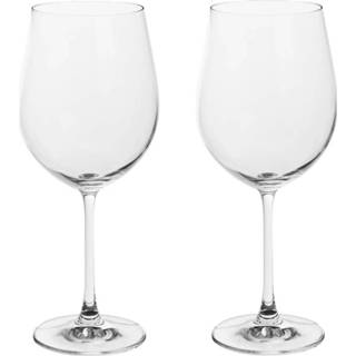 👉 Wijnglas rode transparant glas Set van 4x grote wijnglazen voor wijn 610 ml