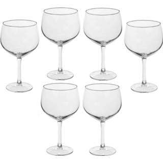 👉 Wijnglas rode transparant glas Set van 6x grote wijnglazen voor wijn Bourg 650 ml