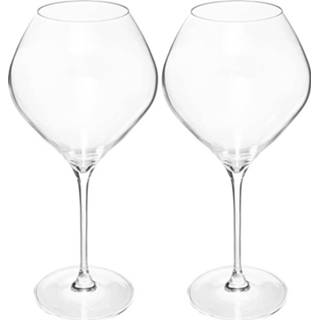👉 Wijnglas rode transparant glas Set van 4x grote wijnglazen voor wijn Alsace 860 ml