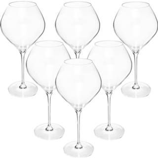 👉 Wijnglas rode transparant glas Set van 6x grote wijnglazen voor wijn Alsace 860 ml