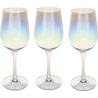 👉 Wijnglas rode transparant parelmoer glas Set van 12x wijnglazen voor wijn Fantasy 380 ml