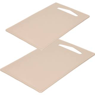👉 Snijplank beige taupe kunststof snijplanken set van 2x stuks beige/taupe 27 x 16 en 36 24 cm
