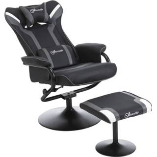 👉 Relaxstoel active Vinsetto met krukje tv-stoel gaming ligstoel 360° draaibaar 130° kantelbaar 6011603990906