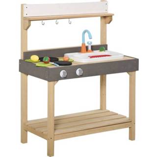 👉 Kinderkeuken hout active kinderen Sunny Modderkeuken met kraan toebehoren 14-delige speelkeuken van 6011607673614