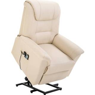 👉 Active HOMdotCOM Elektrische massageligstoel met trillende massage verwarmingsfunctie crèmewit 6011601197116