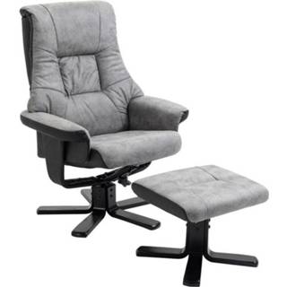 👉 Relaxfauteuil grijs active HOMdotCOM met kruk TV-fauteuil gestoffeerde fauteuil ligstoel 78 x 82,5 109 cm 6011616441457