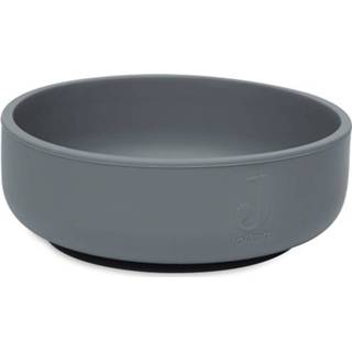 👉 Zuignap grijs siliconen active kinderen Jollein kinderkom met - storm grey 8717329366459
