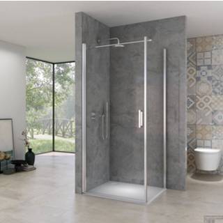 👉 Douche cabine chroom Douchecabine Van Rijn ST02 Hoekcabine 100x100x200 cm 6 mm 8719304898467