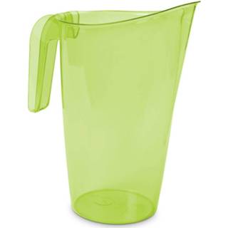👉 Waterkan transparant groen kunststof Waterkan/sapkan transparant/groen met inhoud 1.75 liter
