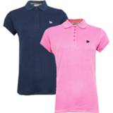 👉 Poloshirt blauw roze active vrouwen Donnay Dames - 2-Pack Polo Shirt Lisa Donkerblauw & Flamingo 8717528163149