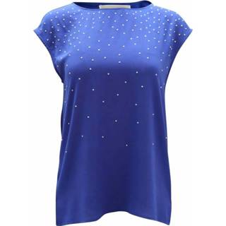 👉 Sleeveless blauw s vrouwen Embellished Blouse Michael Kors , Dames