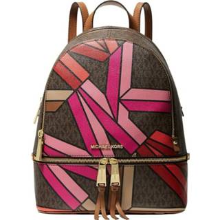 👉 Backpack roze onesize vrouwen Rhea Monogram-Print Michael Kors , Dames