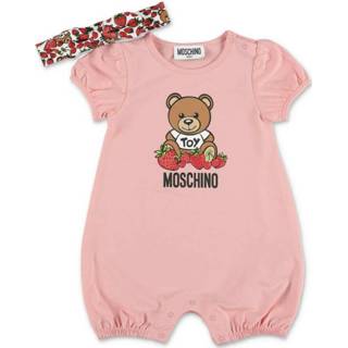 👉 Rompertje roze vrouwen Cotton jersey set with romper & headband Moschino , Dames 1656581098777